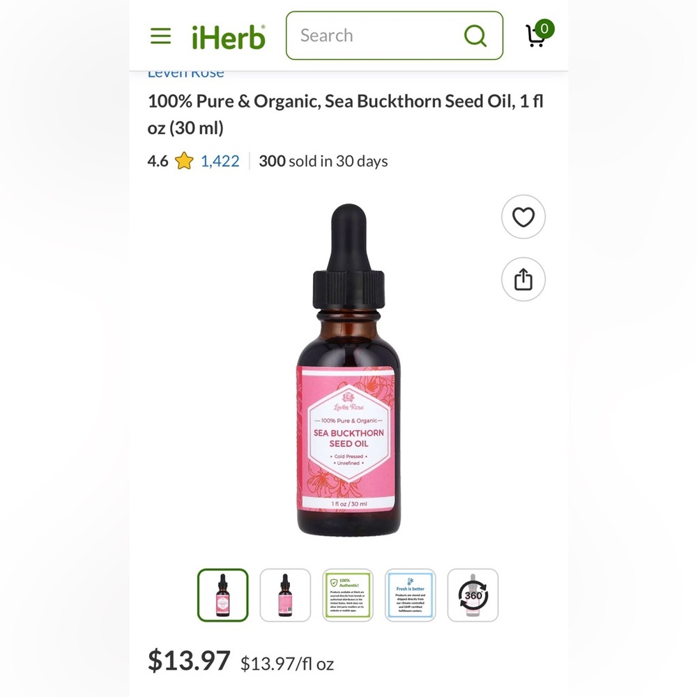Sea Buckthorn Seed Oil - Pink and Black 2 bottles! Brand new!